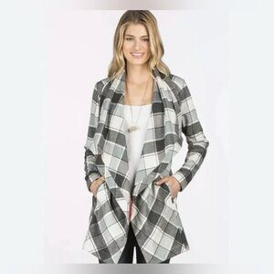 Matilda Jane Check It Twice Buffalo Check Jacket Women’s Size M NWT ** No Belt**